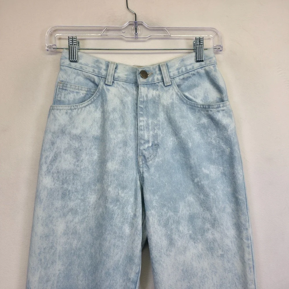 Vintage Bonjour Jeans Womens 2 Light Wash Y2K Acid Wash Mom‎ Grunge Streetwear